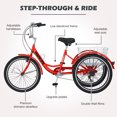 thumbnail image 6 of LILYPELLE 20" Adult Tricycle 7 Speed, Three Wheel Bikes for Adults 350lbs,Low-Step Through Trike Cruiser for Exercise Shopping Outdoor Activities,Red, 6 of 16