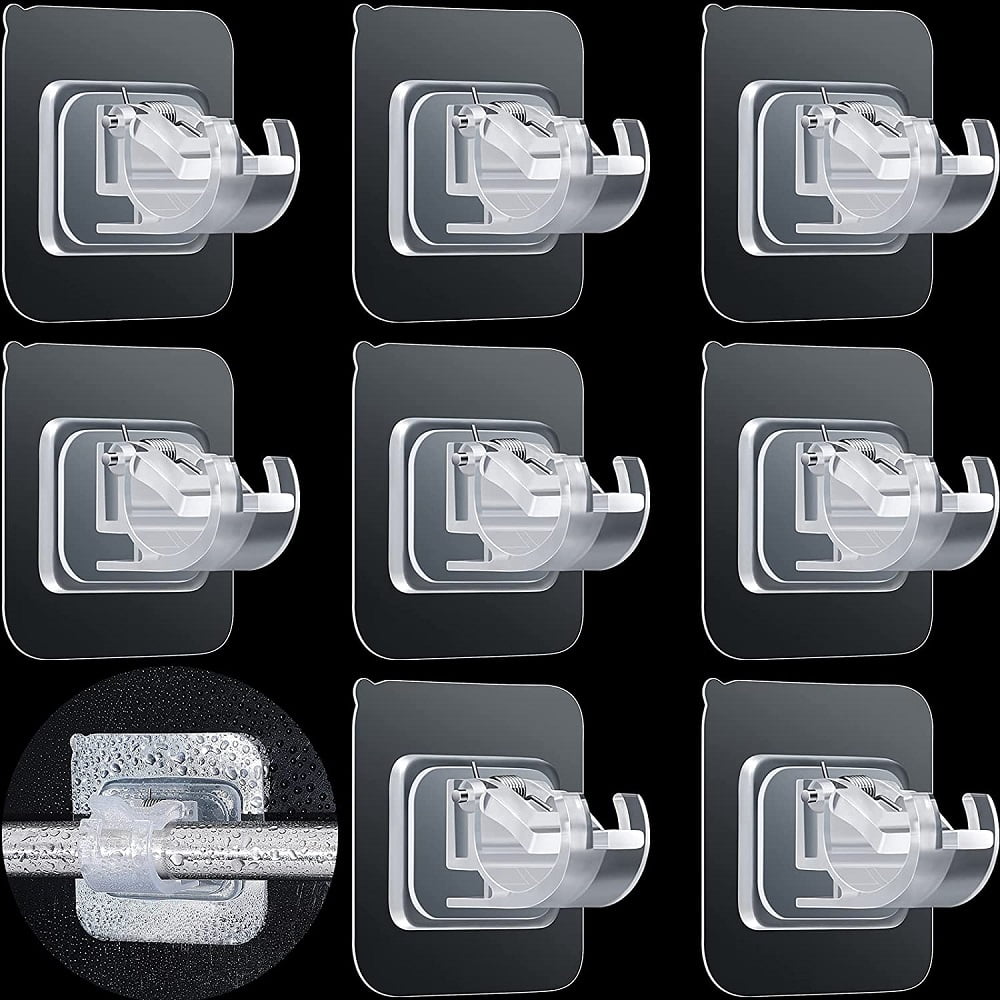 12 Self-adhesive Curtain Rod Bracket Drapery Hook Holders Fixing Rod Holder Curtain Pole Wall Brackets Towel Rod Hooks for Home Bathroom and Hotel Use 12 Self-adhesive Curtain Rod Bracket Drapery Hook Holders Fixing Rod Holder Curtain Pole Wall Brackets Towel Rod Hooks for Home Bathroom and Hotel Use