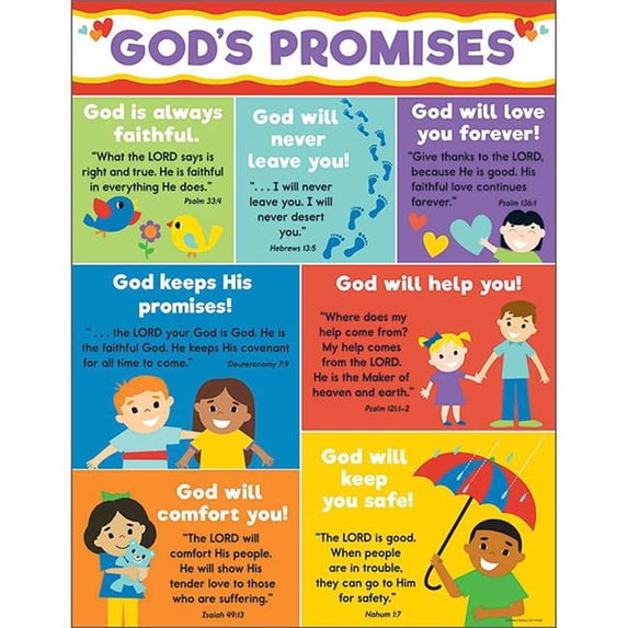Carson Dellosa CD-114290BN Gods Promises Chart - Pack of 6