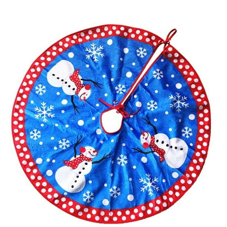 - Christmas Tree Decorations High-end Velvet Christmas Tree Skirt Snowman Pattern