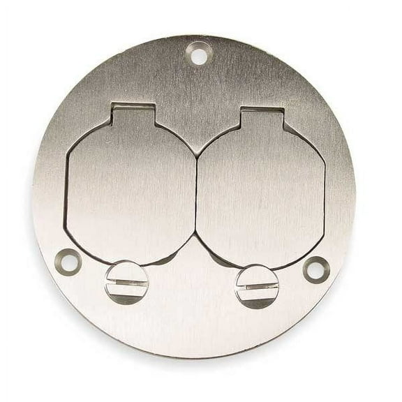Hubbell Wiring Device-Kellems Floor Box Cover,Round,Aluminum,3 7/8 in. SA3925