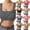#02 Dark Gray, variant on Women's U-Back Ribbed Square Neck Tank Tops, Built-in Bra with Removable Pads, Sleeveless Workout Yoga Athletic Tops for Summer Casual Wear ,M,Pink