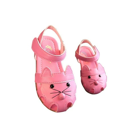 

Sacredtree Baby Girl Sandals Summer PU Cartoon Toddler Walking Shoes Soft Sole Non-Slip Prewalkers