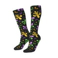 thumbnail image 2 of Fotbe Mardi Gras Carnival4 print Women's Men's Novelty Crew Socks Cotton Socks Knee High Socks for Walking,Running,Nurses,Pregnancy, 2 of 9