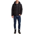thumbnail image 3 of HFX Men's Lightweight Puffer Jacket with Hood, Water and Wind Resistant Solid Black Coat XL, 3 of 3