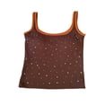 thumbnail image 6 of Women's Polka Dots Self Bra Tank Top Summer Seamless U-Neck Sleeveless Undershirt Trendy Casual Layering and Everyday Wear Tops Coffee, 6 of 8