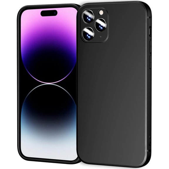 Phone Case Compatible for iPhone 14 Pro 6.1 Inch, Slim Fit Cases Soft TPU Bumper Protective Cover, Black