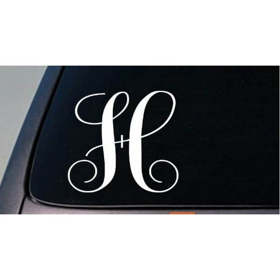 LETTER H 6" monogram sticker decal truck car window teach craft initials *D779*