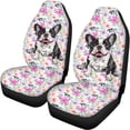 thumbnail image 5 of FOR U DESIGNS Boston Terrier Flower Pattern Car Seat Covers Full Set Comfortable Front & Split Rear Bench for Car Elastic Low Back Front Seat Covers Universal Fit for Vehicles Trucks and SUVs, 5 of 7