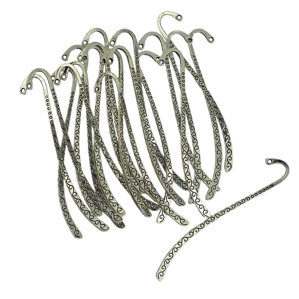Pack of 300 Metal Beading Bookmarks Bulk with Hook Flower Bookmarks Making Accessories