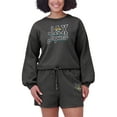 thumbnail image 6 of Women's WEAR by Erin Andrews Black Jacksonville Jaguars Washed Fleece Long Sleeve T-Shirt & Shorts Lounge Set, 6 of 7