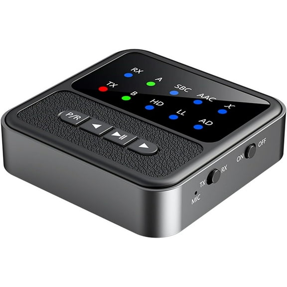 Bluetooth 5.4 Transmitter Receiver for TV Home Stereo, 2-in-1 Wireless Audio Adapter with 3.5mm AUX RCA aptX LL/HD/AD Dual Pairing Bluetooth Adapter for Headphone Speaker Car Music Streaming