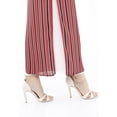 thumbnail image 5 of Women's Striped Red Maxi Pencil Skirt with White Thin Plisse Slit, 5 of 6
