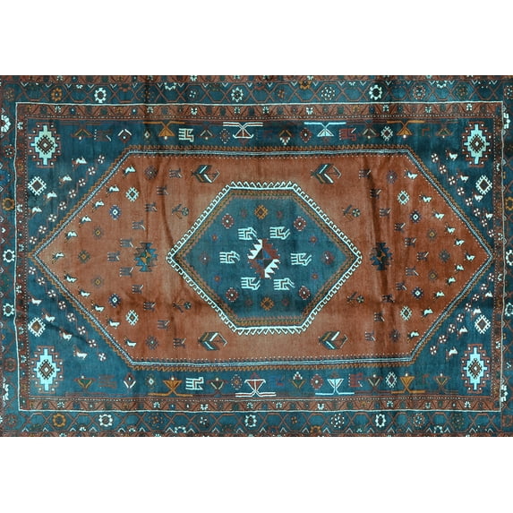 Ahgly Company Indoor Rectangle Persian Light Blue Traditional Area Rugs, 2' x 4'