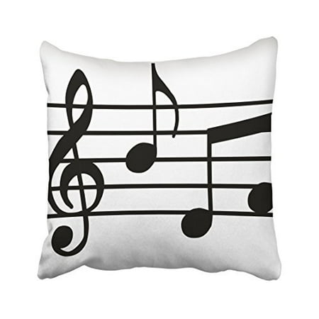 WinHome Decorative Music Notes Print Custom Zippered Pillow Cushion Case Throw Pillow Covers ...