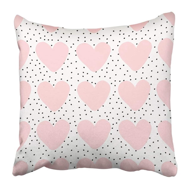 Funda de almohada ABPHQTO Irregular con Corazones en Rosa Pastel 40x40 cm