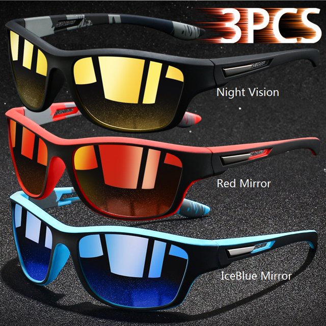 Typpkmm /Fashion Vintage Cycling Fishing Sports Sunglasses Men Women Running Classic Mountaineering Unisex Sun Glasses Uv400 Eyewear 3PCS