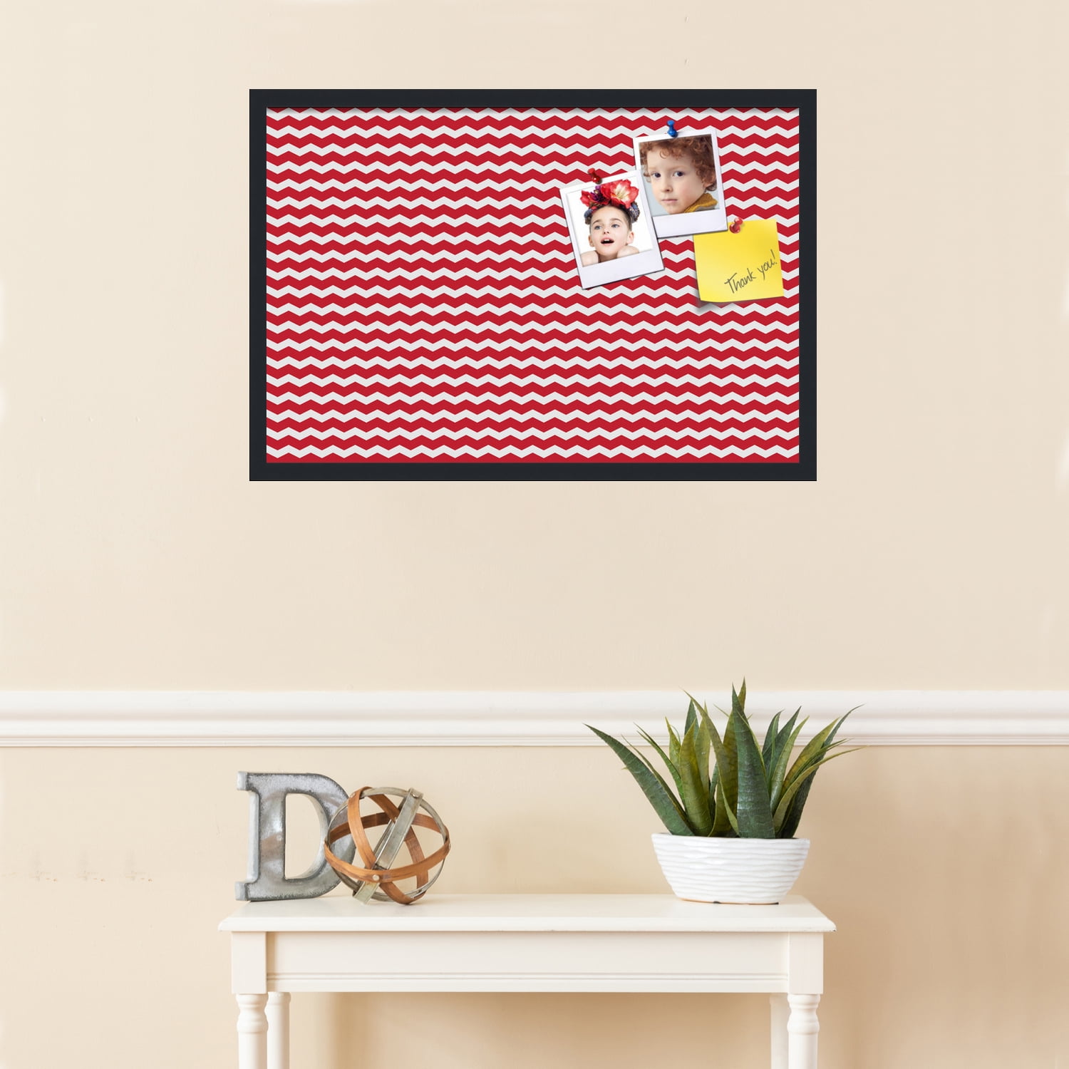 PinPix ArtToFrames 28x18 Custom Cork Bulletin Board    Poster Board Has a Fabric Style Canvas Finish, Framed in Satin Black (PinPix-511)