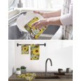 thumbnail image 5 of Spring Daisy Kitchen Dish Towels for Drying Dishes Set of 3, Green Rustic Botanical Brown Yellow Florals Waffle Weave Microfiber Hand Tea Bathroom Towels Quick Dry & Absorbent Towel 15.7x23.6, 5 of 7