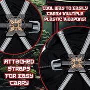 UNDERWRAPS Mens Ninja Backpack Set - Faux Weapons Toy Set, Ninja Toys for Costume Cosplay, Plastic Backpack Set with Attached Straps
