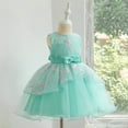 thumbnail image 4 of Yuyuzo Robe Florale pour Bébé Fille Nœud Papillon Robe de Princesse Mariage Robe de Fête d'Anniversaire en Tulle Superposé, 4 of 5