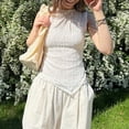 thumbnail image 4 of Gupgi Women Irregular Tank Tops Casual Summer Sleeveless White Shirt Basic Vests, 4 of 9