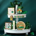 thumbnail image 2 of St Patricks Day Tiered Tray Set Wooden Signs Table Centerpiece with Holder for Party Easter Decoration St Patrick's Day Decorations, 2 of 7