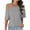 Gray, variant on Summer Tops for Women Short Sleeve One-Shoulder Casual Loose Fitted Tunic Top Shirts Blouse