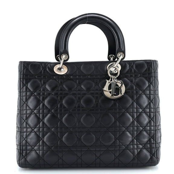 Pre-Owned Dior Lady Bag Cannage Quilt Lambskin Large By Rebag