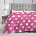thumbnail image 4 of Halloween Pink Ghost Boo Blanket Halloween Throw Blanket Flannel Lightweight Soft Plush Fuzzy Blankets for Bed Sofa Couch Livingroom Chair Car Travel Pet 80"x60", 4 of 6