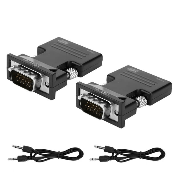 convertidores HDMI a VGA de 1080P con adaptadores de cable para computadora y convertidor de video.