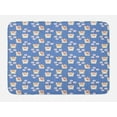thumbnail image 1 of Cat Bath Mat, Repetitive Maneki-Neko Motifs Japanese Inspired, Plush Bathroom Decor Mat with Non Slip Backing, 29.5" X 17.5", Azure Blue Dark Pink, by Ambesonne, 1 of 2