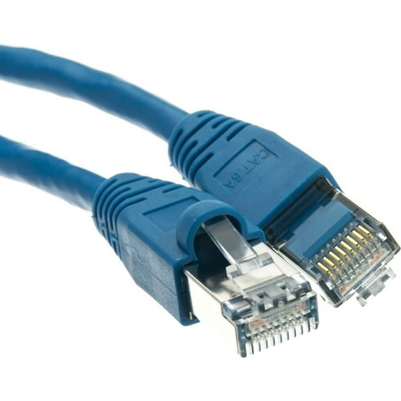 CableWholesale Shielded Cat6a Blue Ethernet Patch Cable, Snagless/Molded Boot, 500 MHz, 25 foot