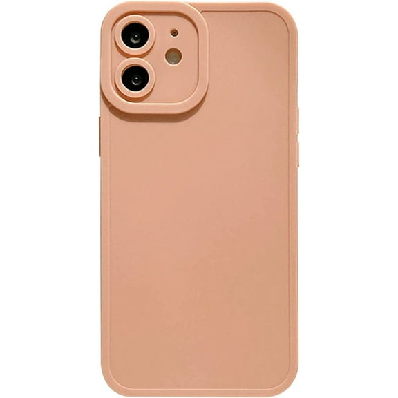 Compatible with iPhone 12 Case,Simple Cute Solid Color Design Frosted Soft TPU Silicone Anti-Fall Anti-Scratch Slim Shockproof Protective Case for iPhone 12 -Pink