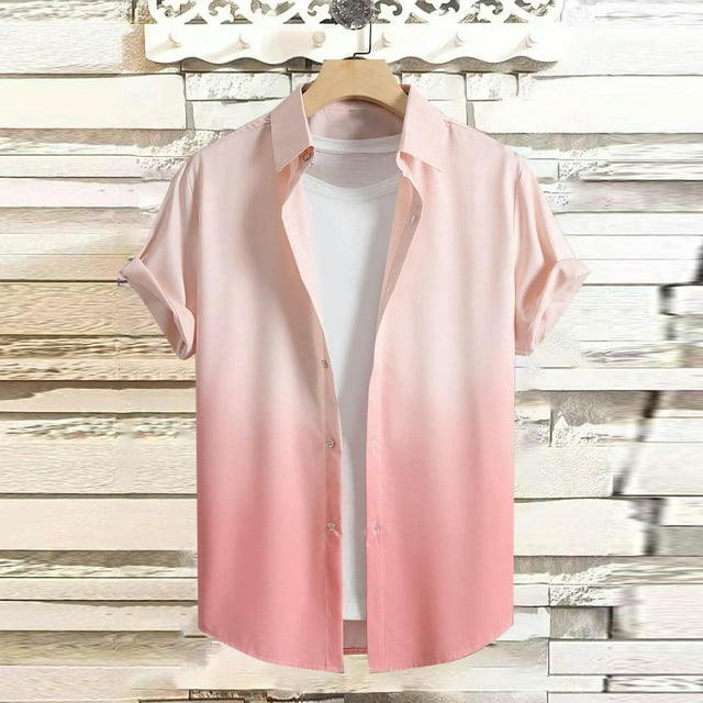 Blusa y camisa de manga corta con cuello vuelto Camisa casual para hombre Camisa de bolos vintage de manga corta Camisas de verano Camisa abotonada Blusa para hombre Poliéster