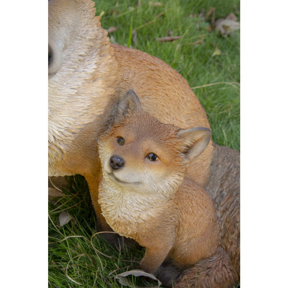 Hi-Line Gift Ltd. Mother & Baby Fox Sitting