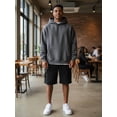 thumbnail image 5 of J. METHOD Mens Light Comfy Elastic Drawstring Fleece Cargo Sweat Shorts [NEMP07], 5 of 6