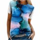thumbnail image 4 of Jersey de cuello redondo de verano para mujer, camisa informal estampada, blusa superior de fondo Pompotops  hfajkhk138754, 4 of 9