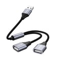 thumbnail image 1 of Divisor USB ANDAPA Negro Convertidor de Cable de Extensión de 1 Entrada y 2 Salidas para PC y Consol, 1 of 7