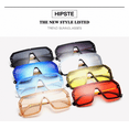thumbnail image 3 of Oversized Shield Sunglasses Flat Top Gradient Lens Rimless Glasses for Women Men, 3 of 7