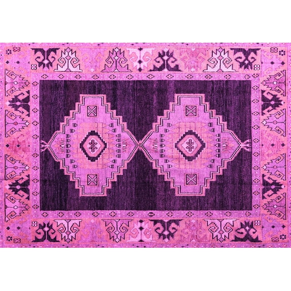 Ahgly Company Indoor Rectangle Abstract Pink Modern Area Rugs, 2' x 3'