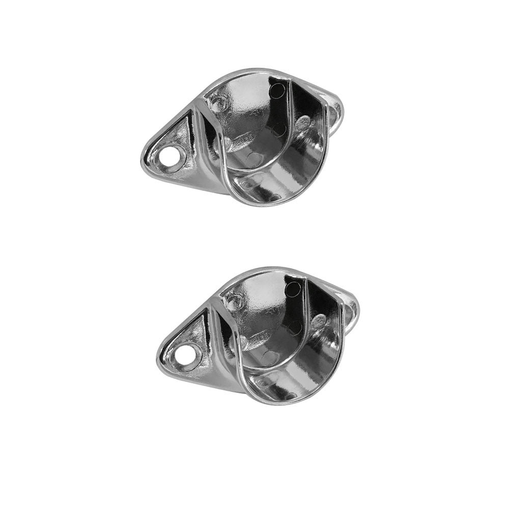 2 Pc Chrome Finish 1 1 16 Tubing U Flange Half Round Wall Flanges Retail Fixture Hanger Walmart Com Walmart Com