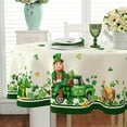 thumbnail image 2 of St. Patrick''s Day Tablecloth, Green Oval Tablecloth 60x84Inch, Polyester Waterproof Tablecloth, Shamrock Elf St. Patrick''s Day Festive Kitchen Table Decoration for Dinner, Party, 2 of 5