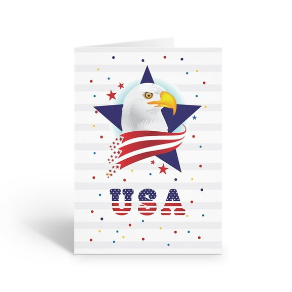 Stonehouse Collection Patriotic Note Cards with Envelopes, Blank Greeting Card –
