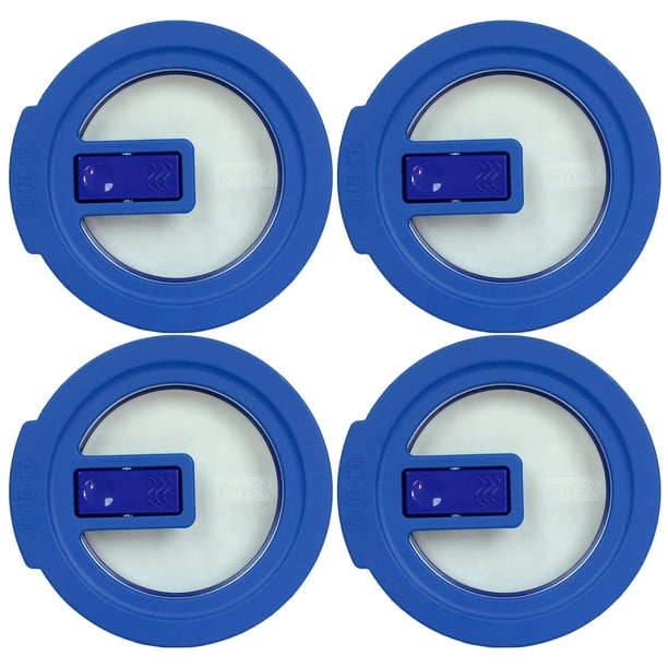 Pyrex Replacement Lid 7200NLC 2Cup Blue Round No Leak Cover (4Pack) for Pyrex 7200 Bowl (Sold