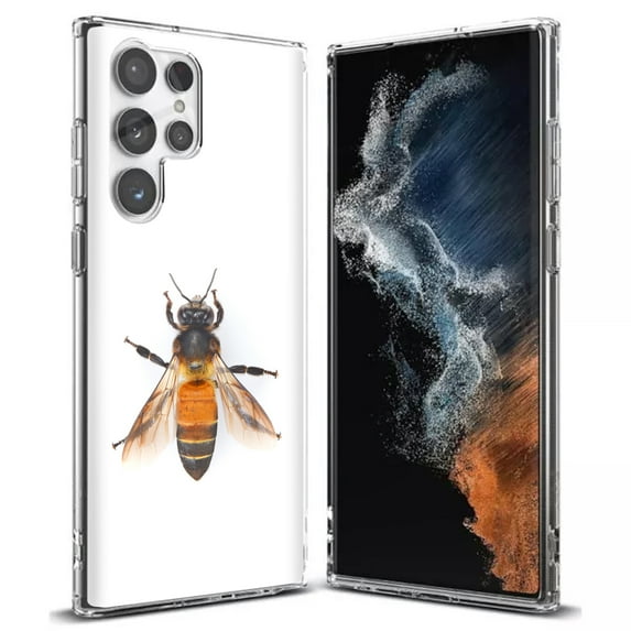 TalkingCase Slim Phone Case Compatible for Samsung Galaxy S22 Ultra 5G, Bee Photo Print, Thin Light, Flexible, Soft, USA