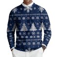 thumbnail image 2 of Domzest 2026 New Christmas Sweater for Men Ribbed Long Sleeve Crew Neck Sweatshirt Xmas Tree Print Knitted Holiday Sweaters Winter Warm Cotton Pullover Top Blue 4XL-Large, 2 of 6