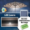 thumbnail image 6 of Sunrise Outdoor Patio 6.5' Solar LED Lighted Umbrella Market, 6 Aluminium ribs with Tilt and Crank Parasol Table Sunshade Umbrella (Taupe), 6 of 11