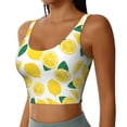 thumbnail image 5 of Sports Bra For Women, Cute Lemon Teal Leaves Sports Bras For Women High Support, Workout Tank Tops Woman With Removable Cups, 5 of 8