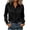 Black, variant on Womens Color Block Collared Shirt Button Down Long Sleeve Blouse Casual Office Curved Hem Tops